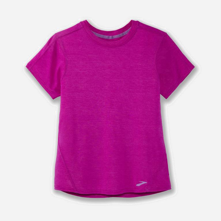 Brooks Distance T-Skjorter Dame Outlet - Magenta - Norge (SQV164938)